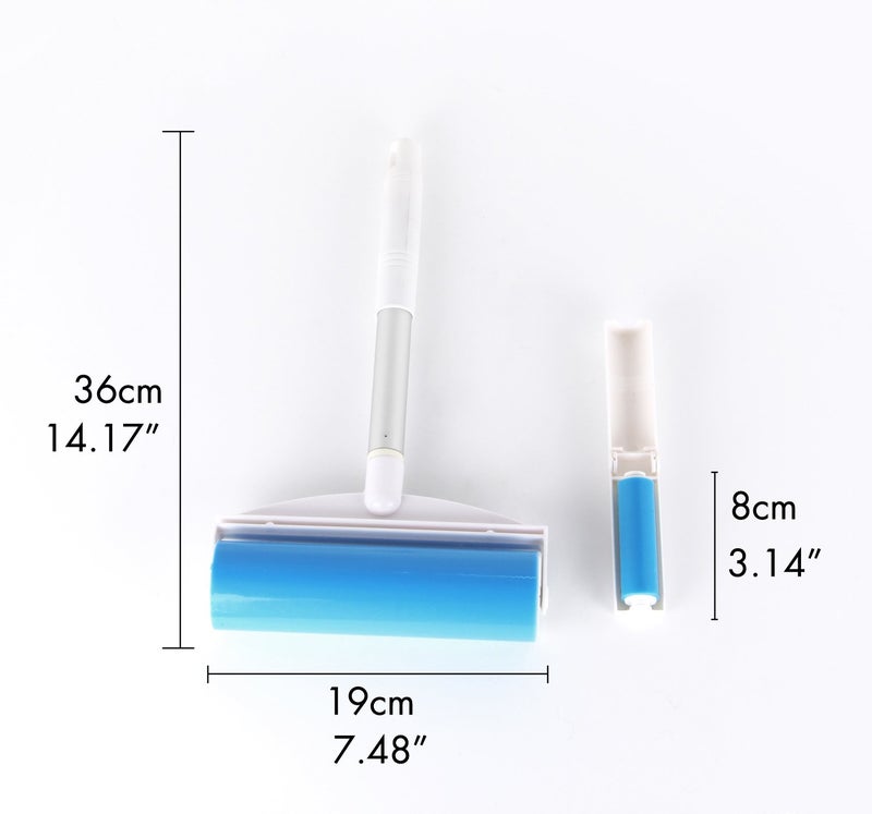iLifeTech Reusable Sticky Picker Set Cleaner Lint Roller Pet Hair Remover Brush, Blue 8 inch Large Size + Pocket Size - Image 5